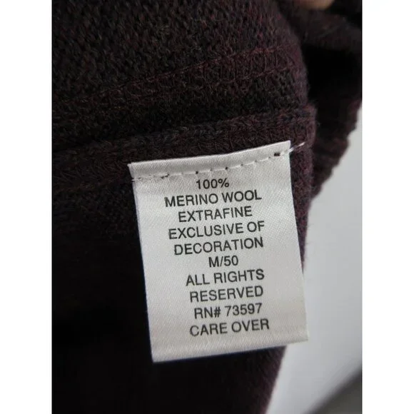 Raffi Sweater Medium Extra Fine Merino Wool 1/4 Zip Pullover Cable - Picture 9 of 10